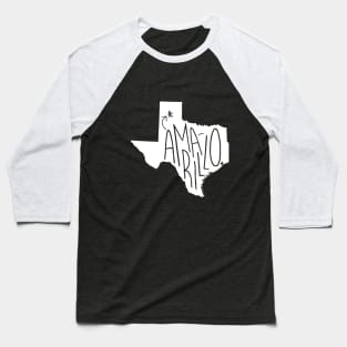 Amarillo, Texas (White Ink) Baseball T-Shirt